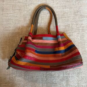 Genuine Leather Women Handbag Patchwork Shoulder Bag Women Casual Tote Bag